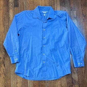Blue Dress Shirt for Men Large 16 16.5 34 35